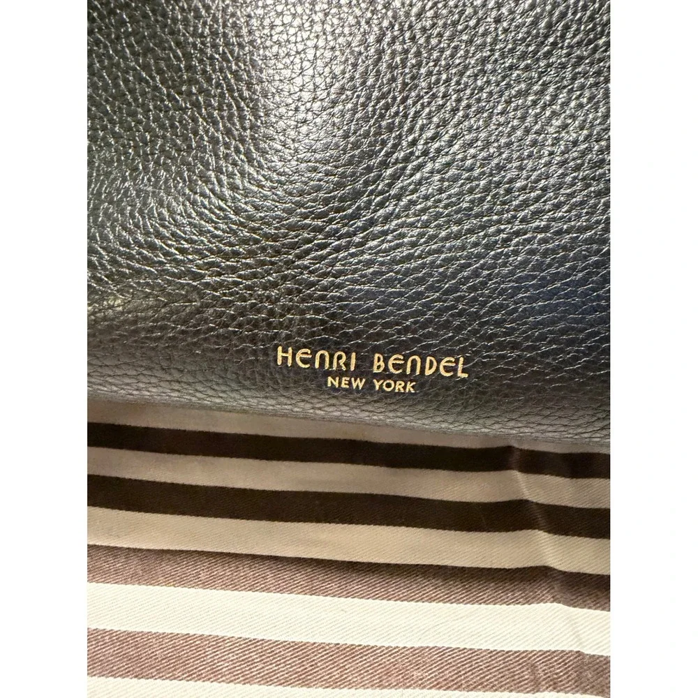 Henri Bendel Black Pebbled Leather Satchel & Shoulder Bag Gold Hardware